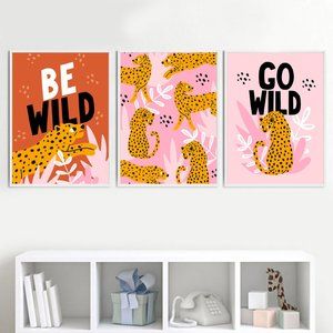 8x10 Pink Leopard Canvas Art Print